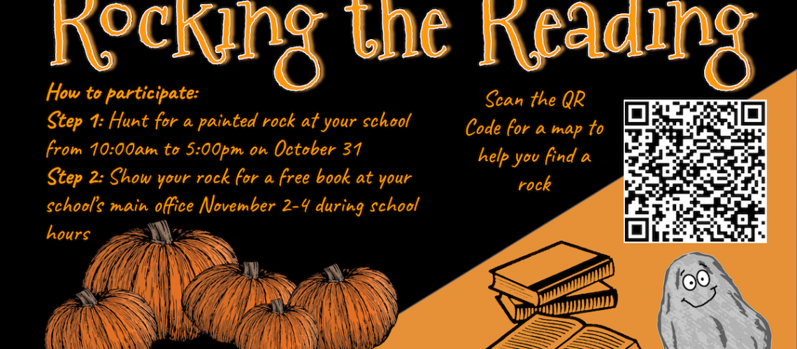 Rocking the Reading with qr code and pumpkins and books