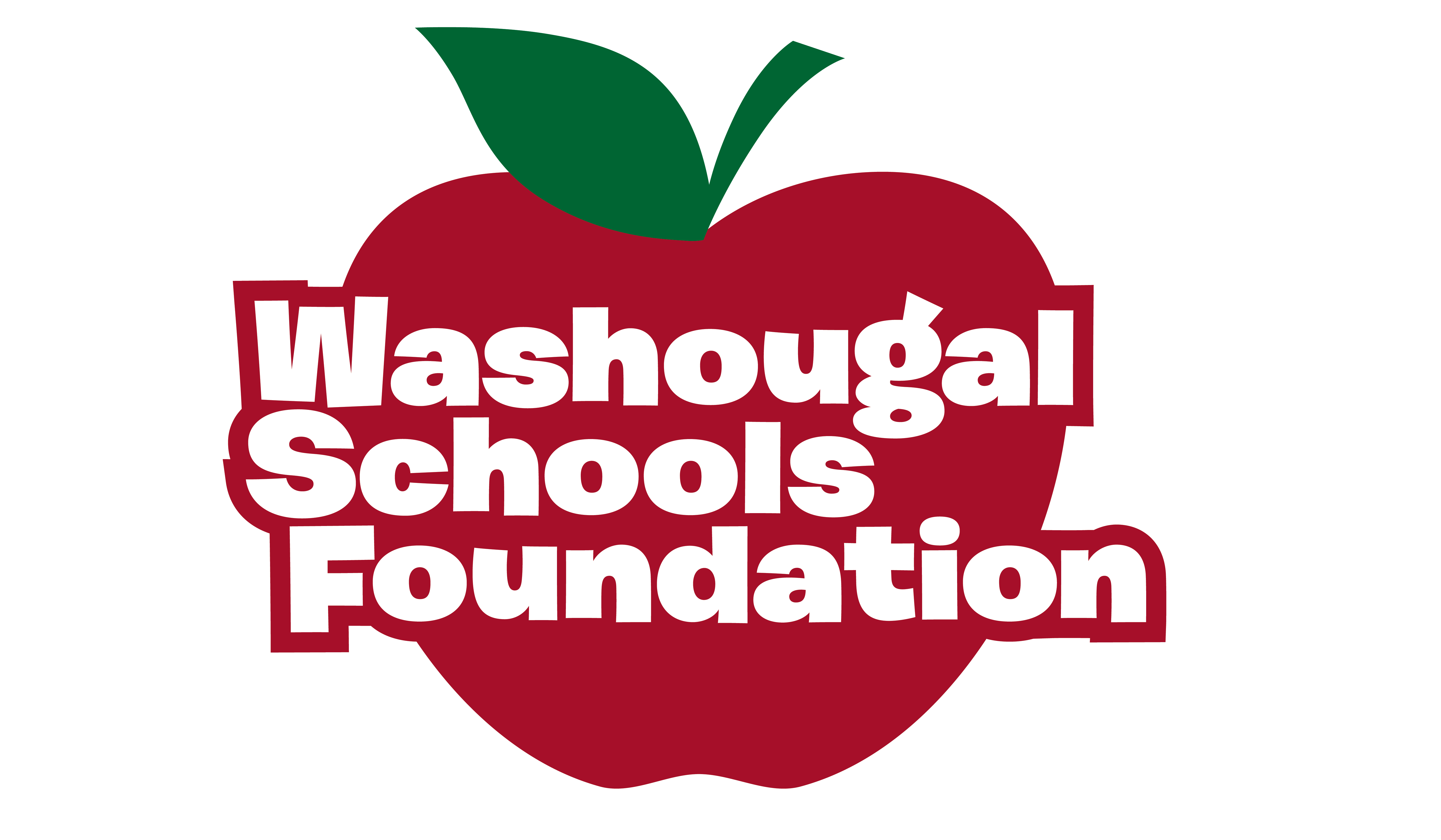 Washougal Schools Foundation on image of red apple with green leaf