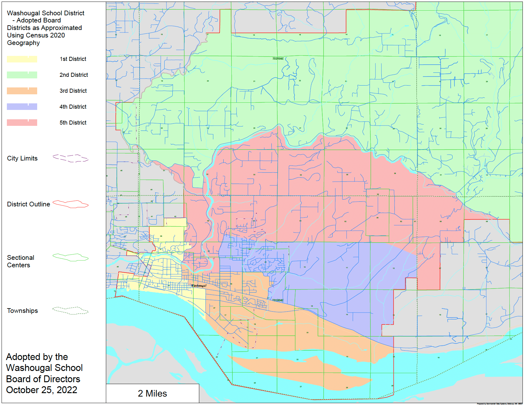 Map of School Board Director Zones, click for accessible version