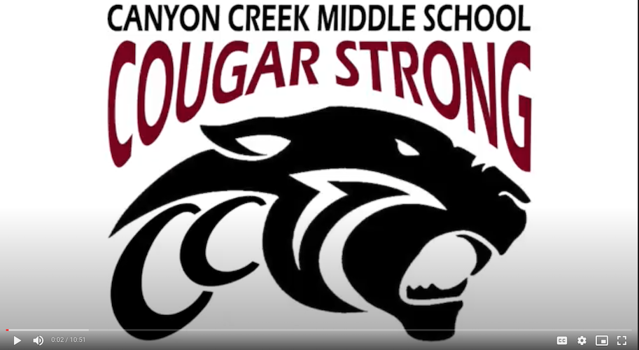 Canyon Creek Middle School Cougar Strong with logo