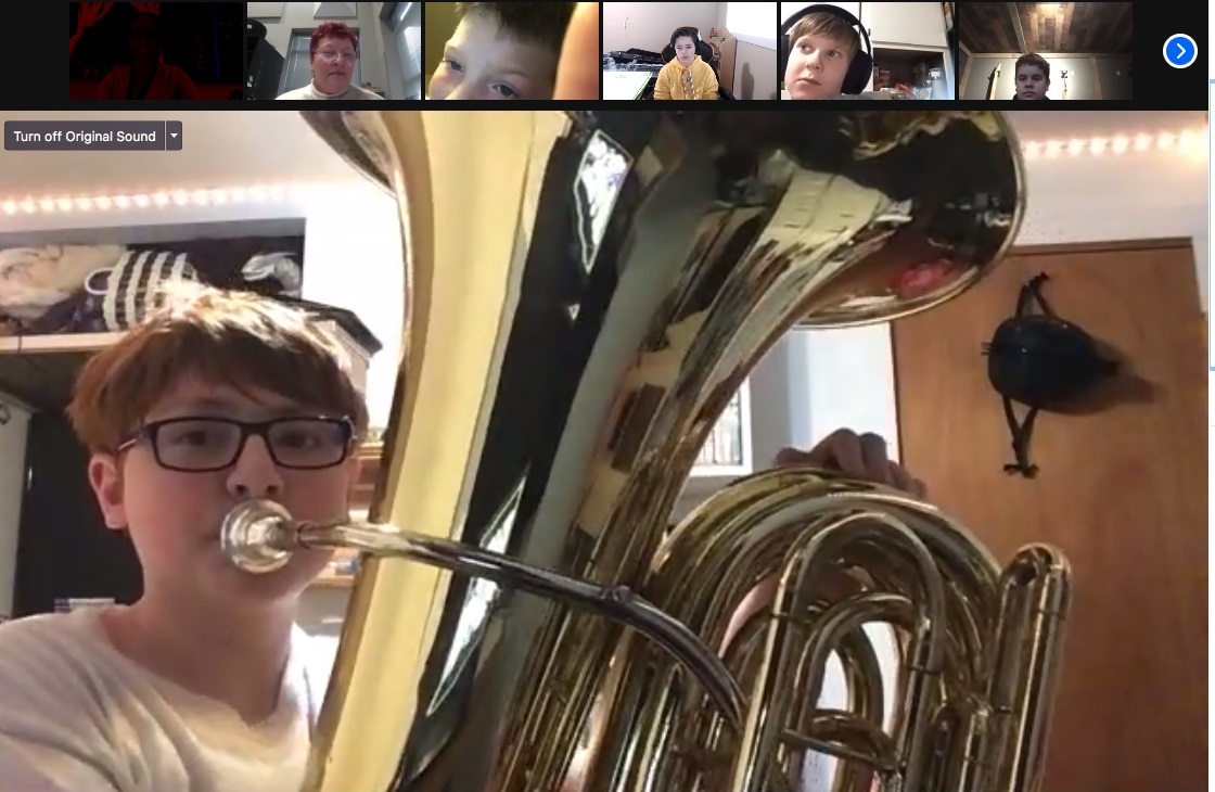 tuba playing