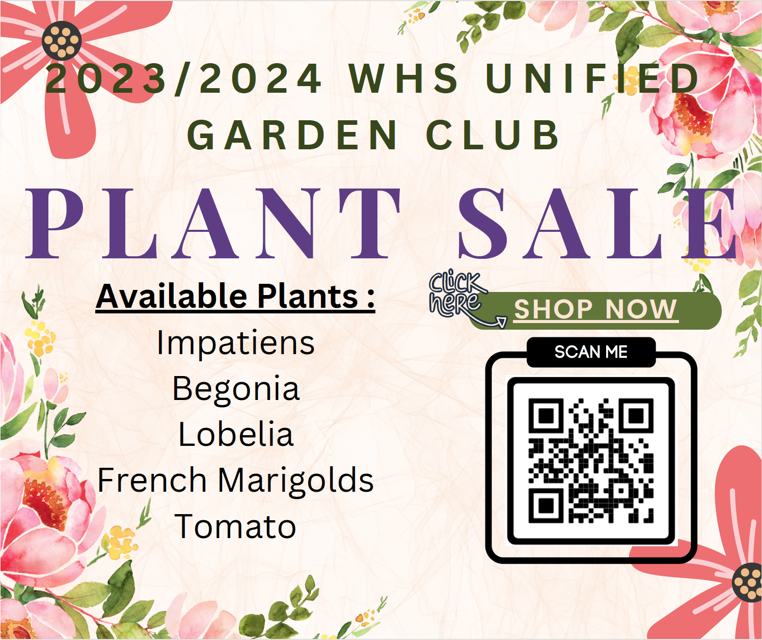 Garden Club Plant Sale ASB Fundraiser 