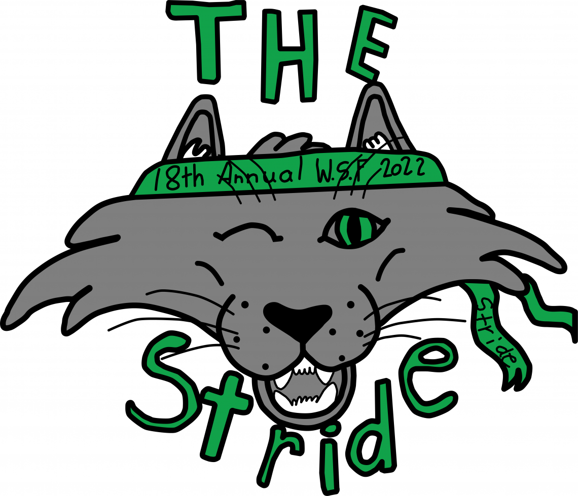 The Stride cat logo with green headband