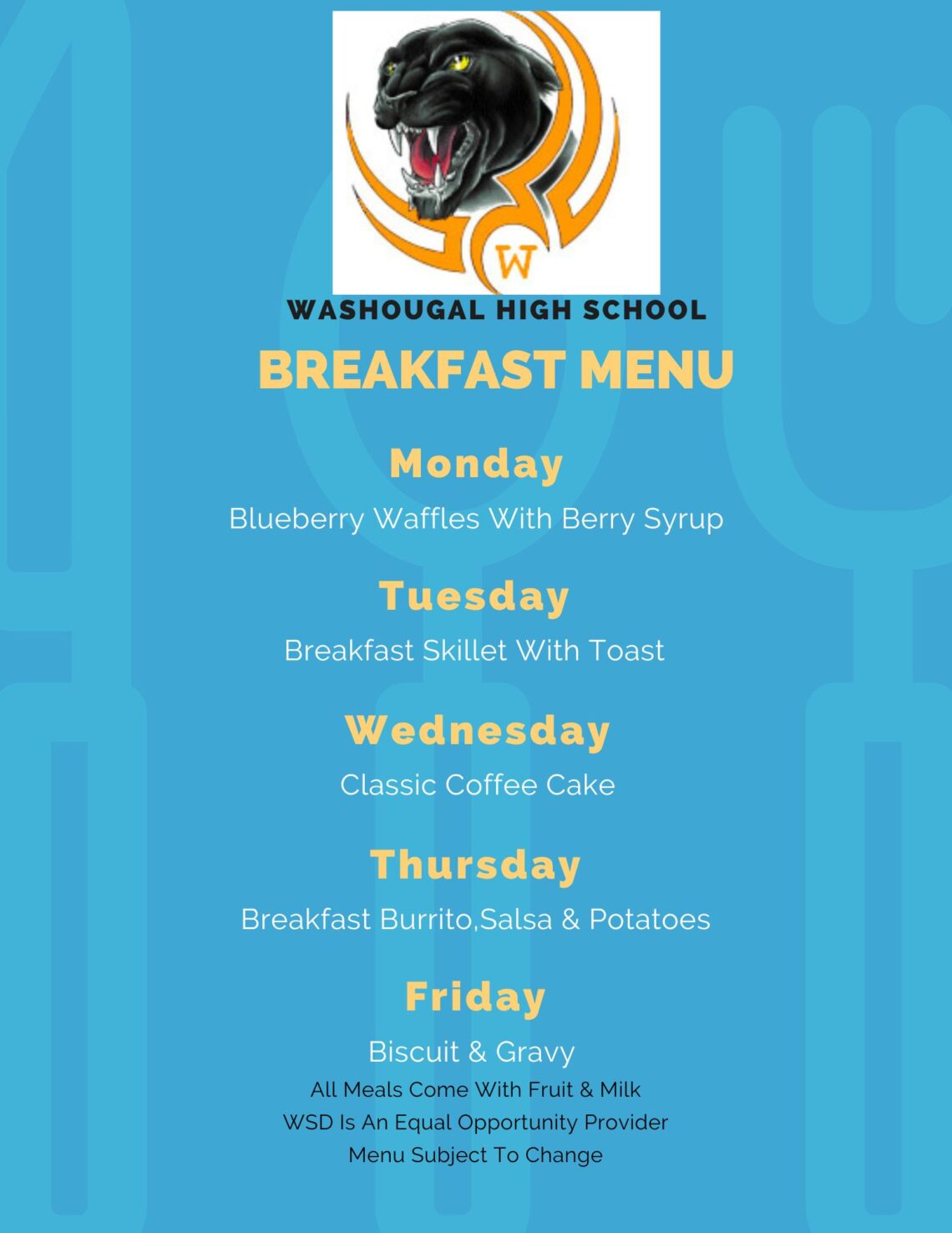 WHS Breakfast menu, click for accessible version