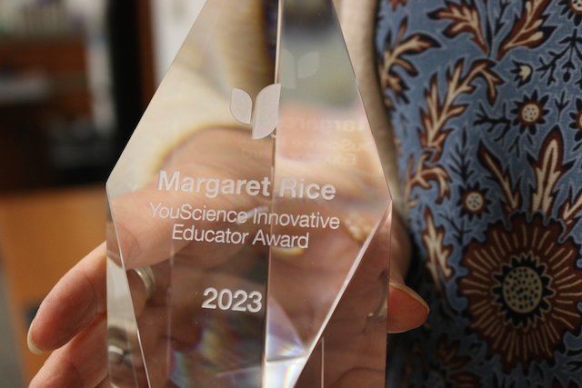 Margaret holds YouScience award