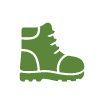 Green hiking boot icon